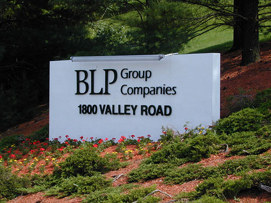 flat laser cut acrylic letters mounted on monument sign