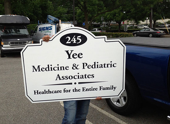 carved reverse bevel cut letters sign