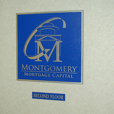 cast aluminum plaque with raised letters and logo sign