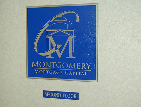 cast aluminum plaque with raised letters and logo sign