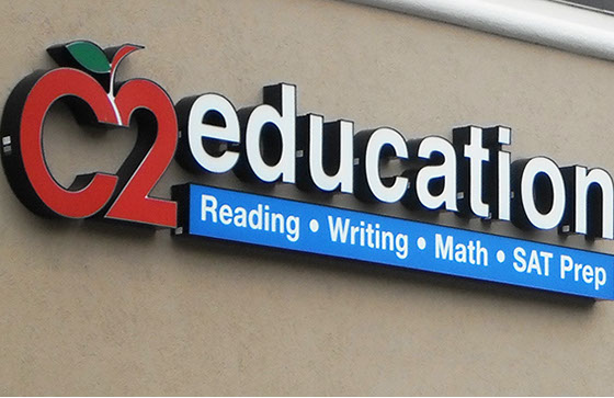 Channel letter sign day view