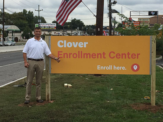 Digitally printed vinyl wrap applied to panel sign