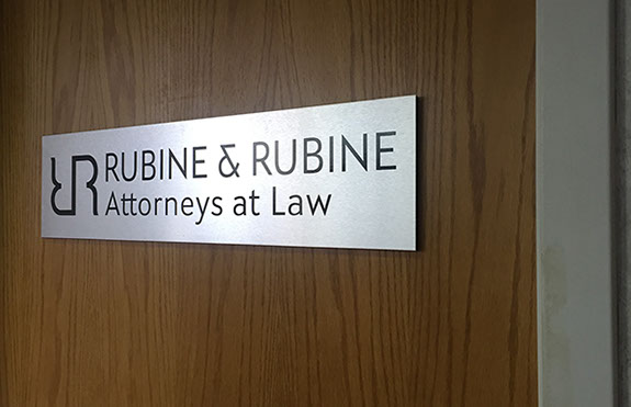 Laser engraved brushed silver sign