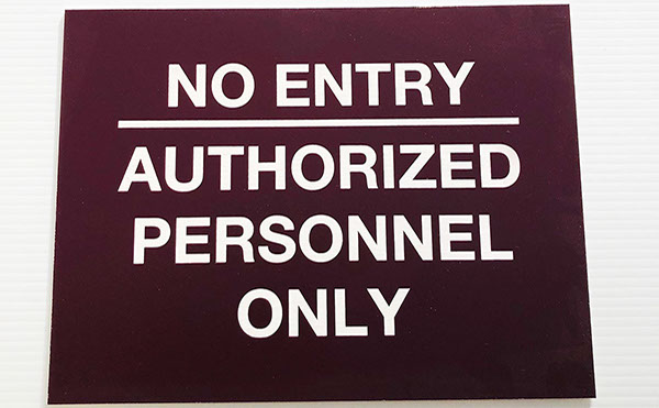 Burgundy acrylic piece with white engraving