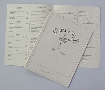 Custom menu design and print