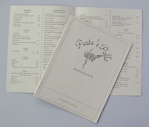 Custom menu design and print